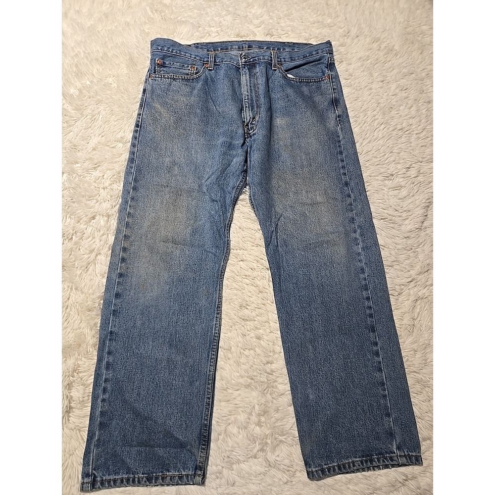 Levis 505 Jeans Mens 40x30 Straight‎ Fit Biker Faded Distressed Grunge Pants